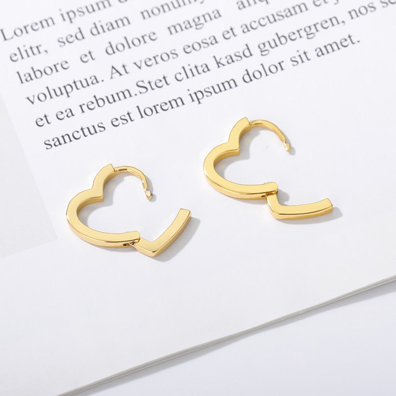 Simple Heart Drop Earrings