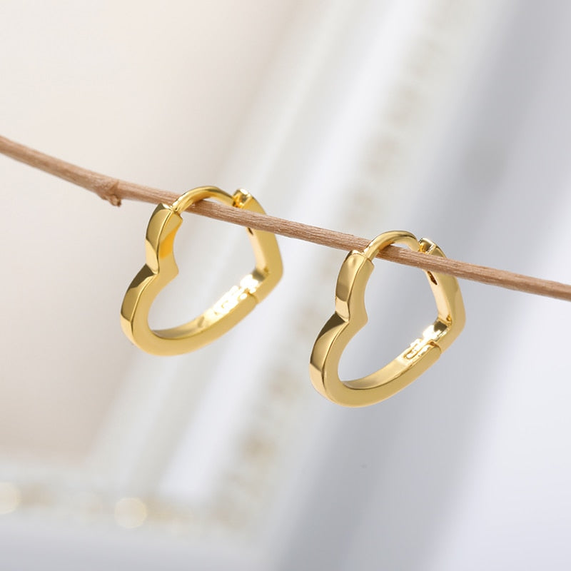 Simple Heart Drop Earrings