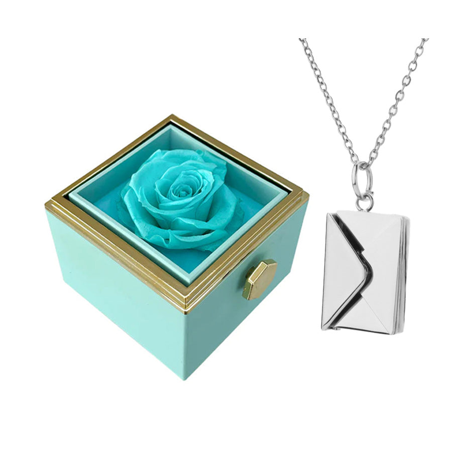 Rose Box Love Envelope Necklace