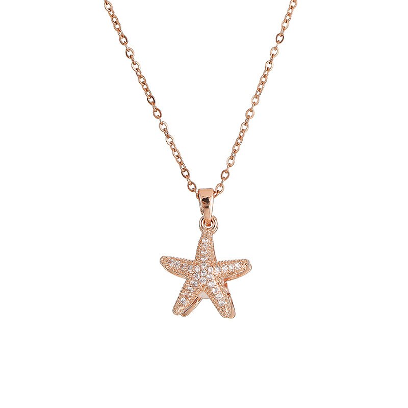 Starfish Pearl Pendant Necklace