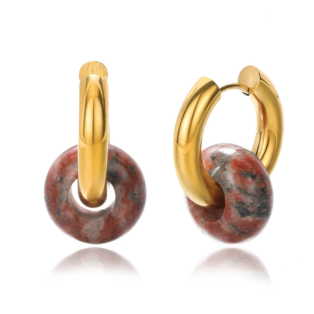Natural Stone Drop Earrings